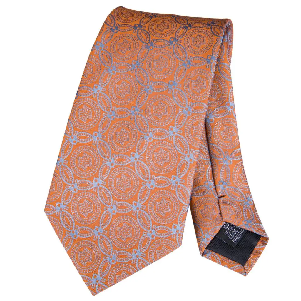 Hi-Tie роскошный Шелковый модный мужской галстук коралловые желтые галстуки для мужчин деловой Свадебный галстук Hanky запонки набор 8,5 см SN-3083