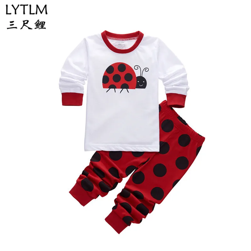 LYTLM Animal Print Pajamas Baby kids Pajamas Set Cotton Sleepwear Boys