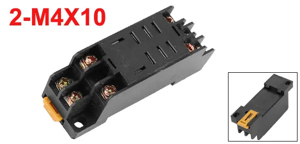 2-M4X10 8 Terminal 35mm DIN Rail Mounted Power Relay Socket Base Holder