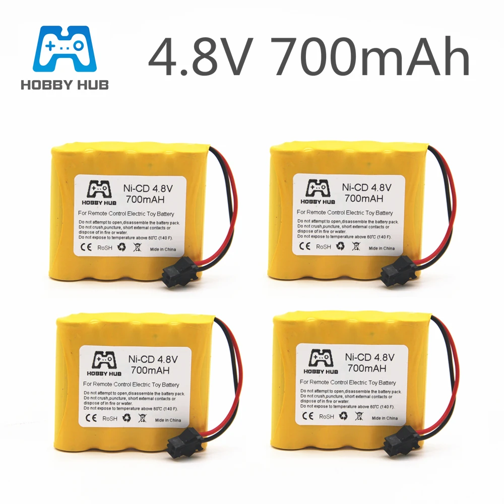 

1/2/4/8x Rechargeable 4.8V 700mAh Ni-Cd AA Battery Pack For Remote Control Toys Electric Car SM-2P Plug Nicd 4.8 V Volt Bateria