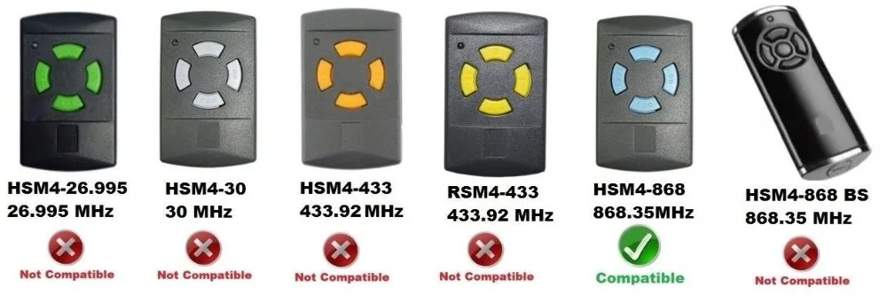 Hormann HS1 868, HS2 868, HS4 868 совместимый пульт дистанционного управления