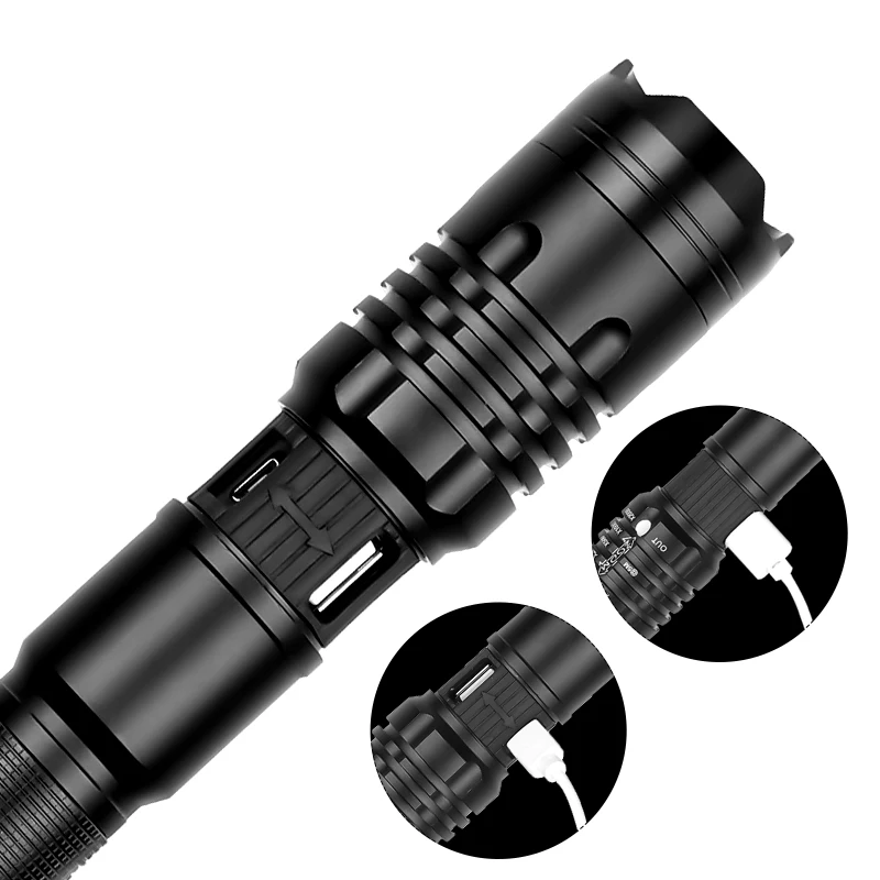 Pocketman Mais Brilhante Lanterna Poderosa 18650 Usb Tocha Xhp50 Caça Lâmpada Luz Mão Xhp50.2 Mod. 180639 11 High Quality Luzes e Iluminação