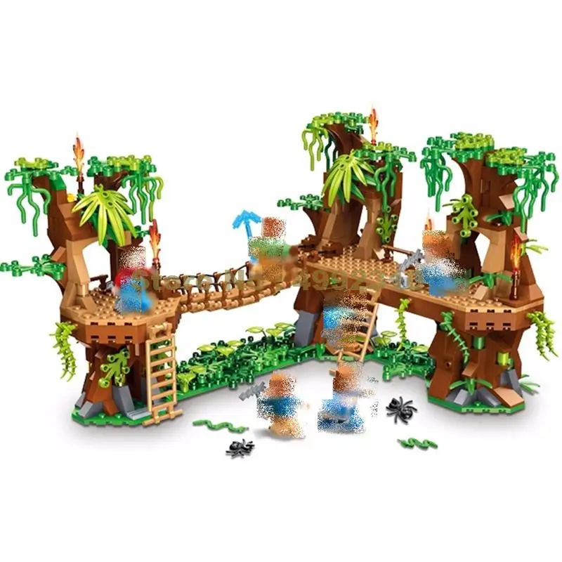 

ql0533 686pcs my world abandoned woodland ancient forest tree village building block Bricks Toy