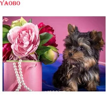 DIY Фото Домашних Животных на заказ Алмазная картина йоркширский терьер собака 5D полная квадратная круглая Алмазная вышивка Алмазная мозаика вышивка крестиком
