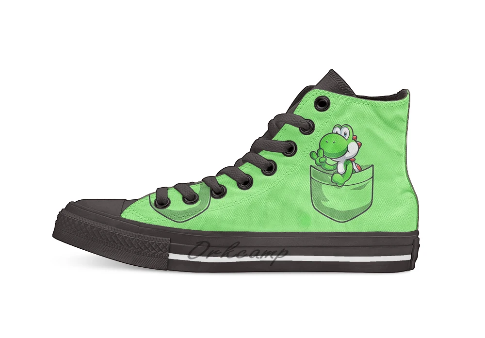 

Pocket Yoshi Tshirt Casual High Top Canvas shoes sneakers Light Walking Shoes
