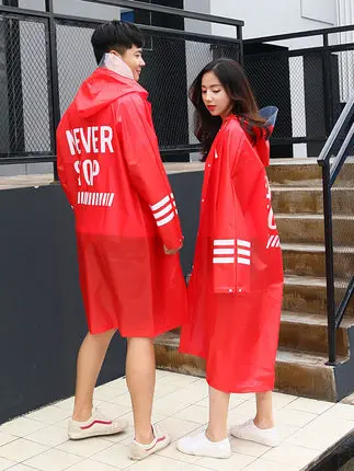 

[TB15]Fashion travel transparent men and women portable adult hiking raincoat jacket tide brand long section full body rainstorm