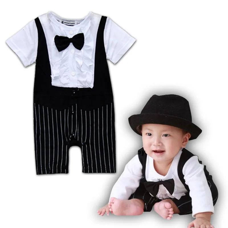 Free Shipping 4sets/lot Baby Boy's Formal Romperin Clothing Sets from