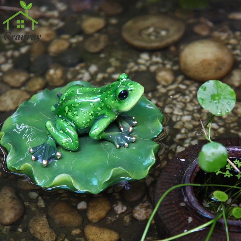 Creative Resin Crafts Garden Animals Floating Water Frog Ornaments