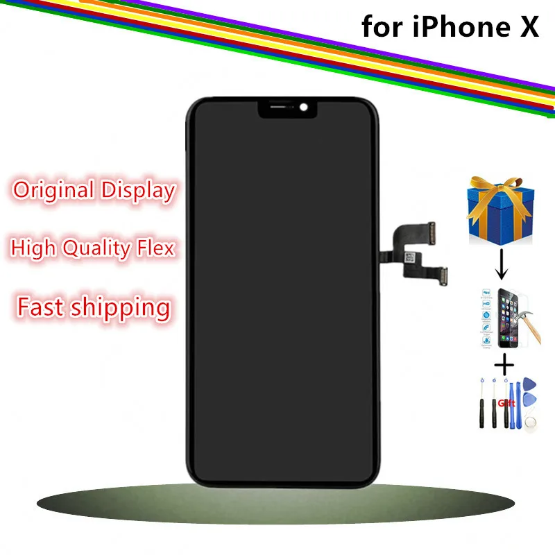 

AX 5.8inch AMOLED Display for iPhone X LCD Display and Digitizer Assembly Screen ,Black