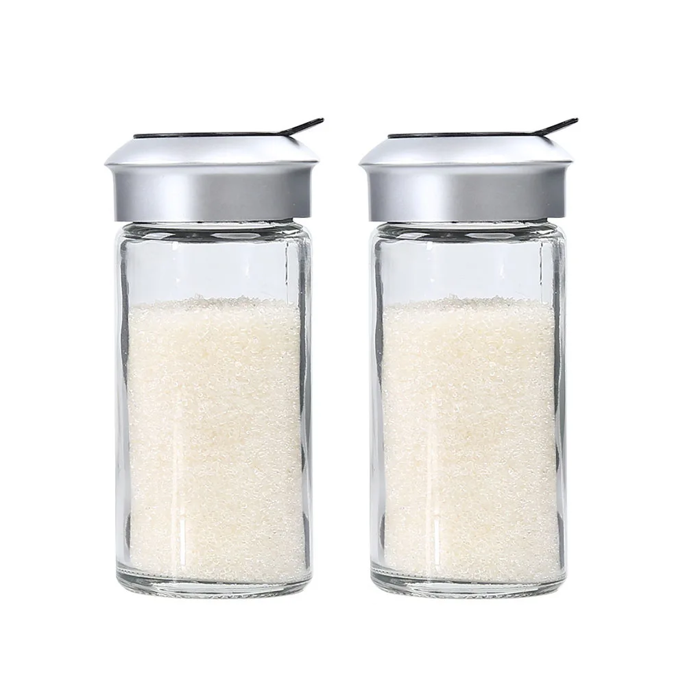 2Pcs100ml вращающийся графинчик банки бытовой стеклянная солонка бутылка приправы емкости для перца барбекю выпечки инструмент