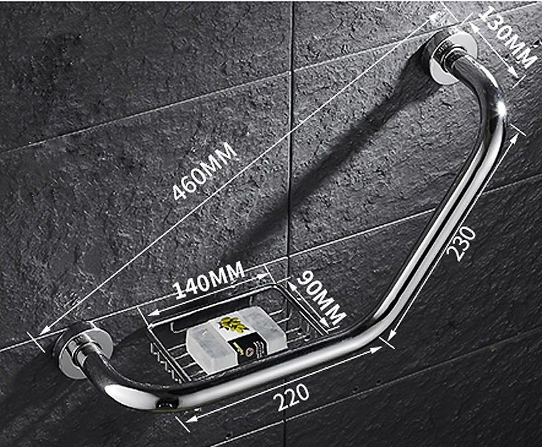 Нержавеющая сталь настенное крепление для ванной комнаты Ванна поручень с мыльницей поручни помощь для инвалидов безопасности ручка помощи