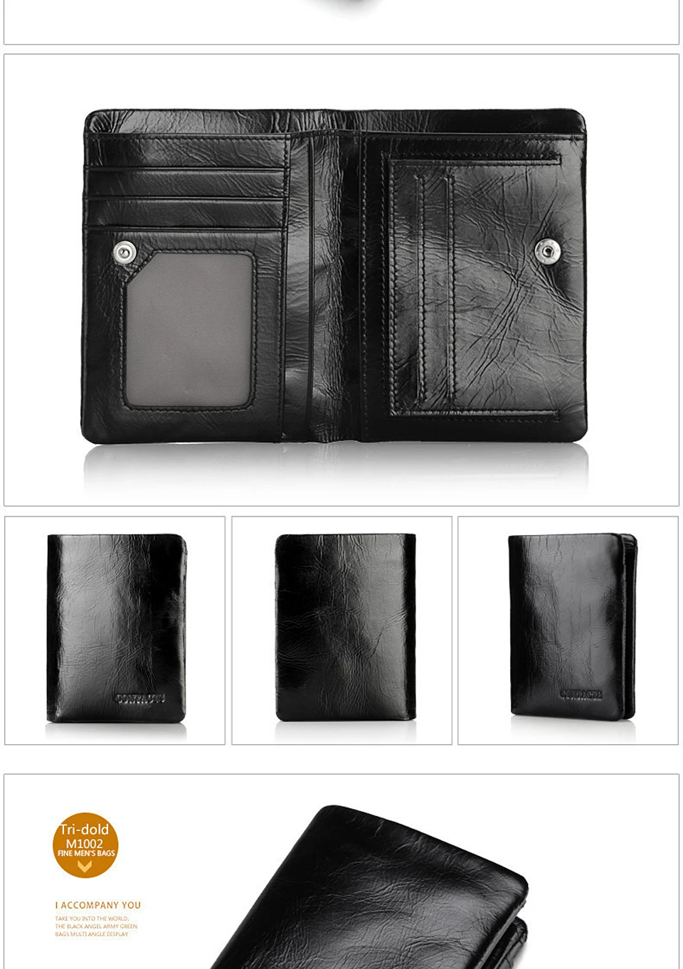 CONTACT'S Горячая распродажа кошелек-клатч черного цвета из натуральной кожи с отделениями для денег держатель карты кошельки карман на молнии