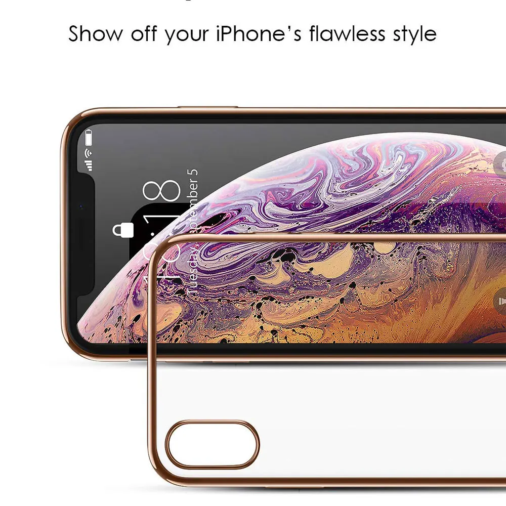Ascromy For iPhone XS Max Case Plating Silicone Bumper Transparent Cover For iPhone X XR 8 Plus 7 6 6S 5 5S SE Coque Accessories (6)
