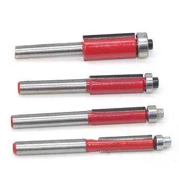 

1/4 Inch Shank End Bearing Dual Flutes Trim Cutter Router Bit for Woodworking