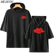 Лидер продаж, футболка с рисунком аниме Наруто Акацуки, футболка с капюшоном и принтом облаков, Uchiha Itachi, костюм в стиле хип-хоп, топы, футболки, одежда унисекс