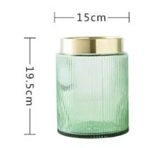 Зеленые красочные стеклянные вазы Золотая ваза-чаша для цветов плантаторы декоративная ваза для дома - Цвет: 01
