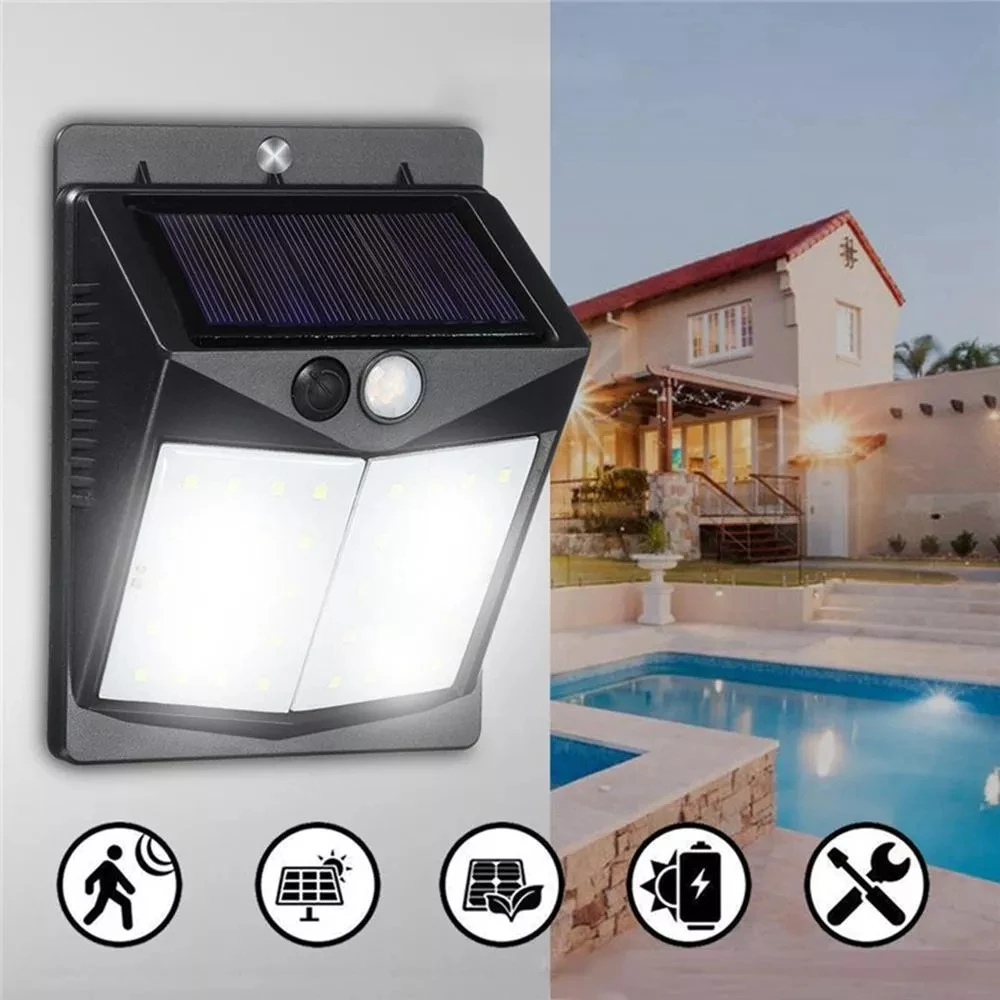 

Solar 40 LED Wall Light PIR Motion Waterproof Outdoor Wide Angle Security Yard Garden Lamp