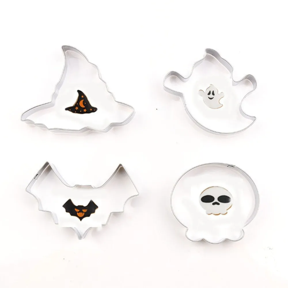 

New style Cookie mold Stainless Steel cookie Cutter Cake Mold Halloween Style Cookie Stainless Steel Cake Mold 4 Pieces Set