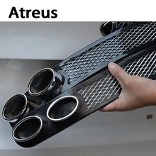 Atreus 2X 3D Automobiles Carbon Exhaust Car Sticker For Kia Ceed Hyundai Solaris Volvo Audi A3 Seat Leon Honda Civic Accessories