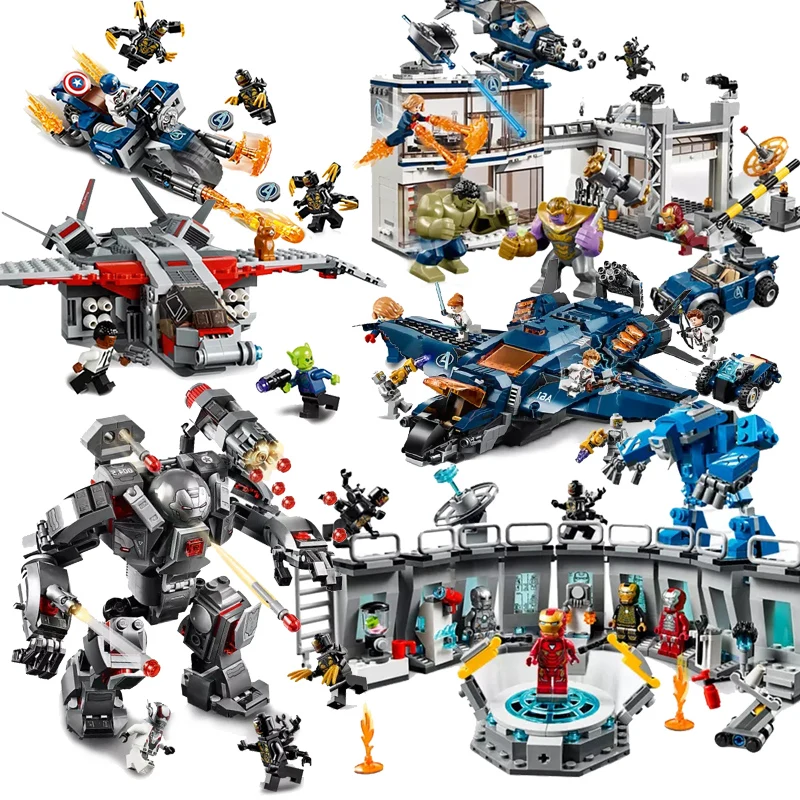 

Marvel Avengers 4 Thanos Endgame Ultimate Quinjet Set Compatible Legoinglys Building Blocks Brick Kids Toys LOGOINGs figures