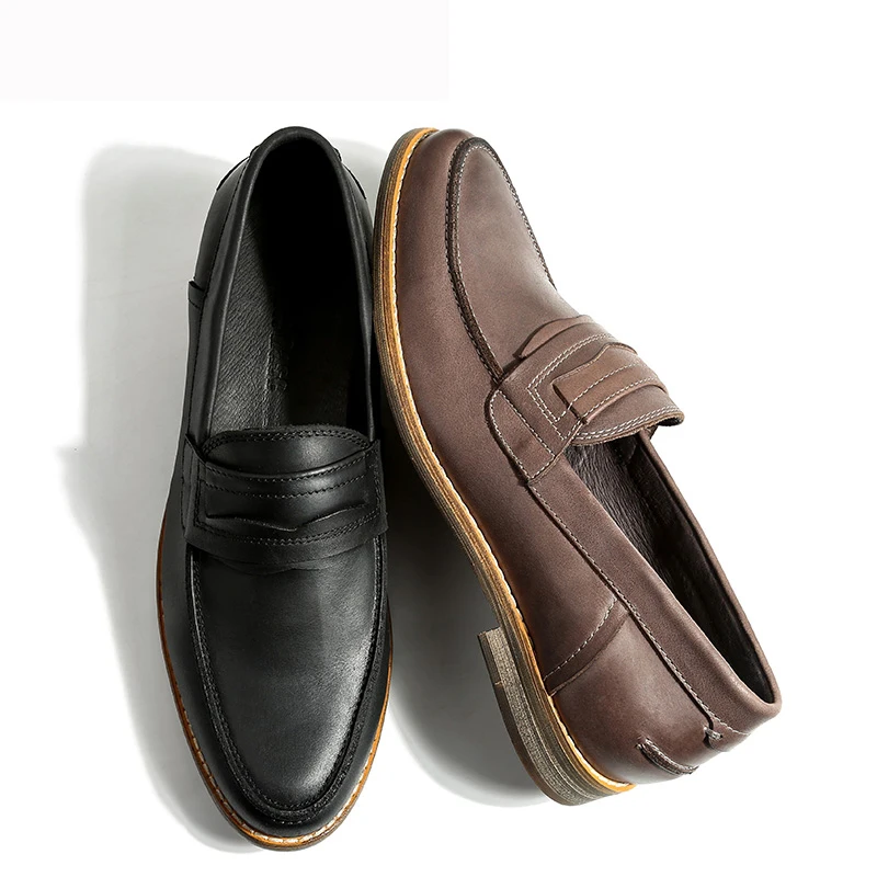 Chaussures Designer Mens Main Luxe Mycoron Deri Top Mocassins Occasionnels gris Hommes Marque De Erkek Noir Véritable Ayakkabi E1XBq