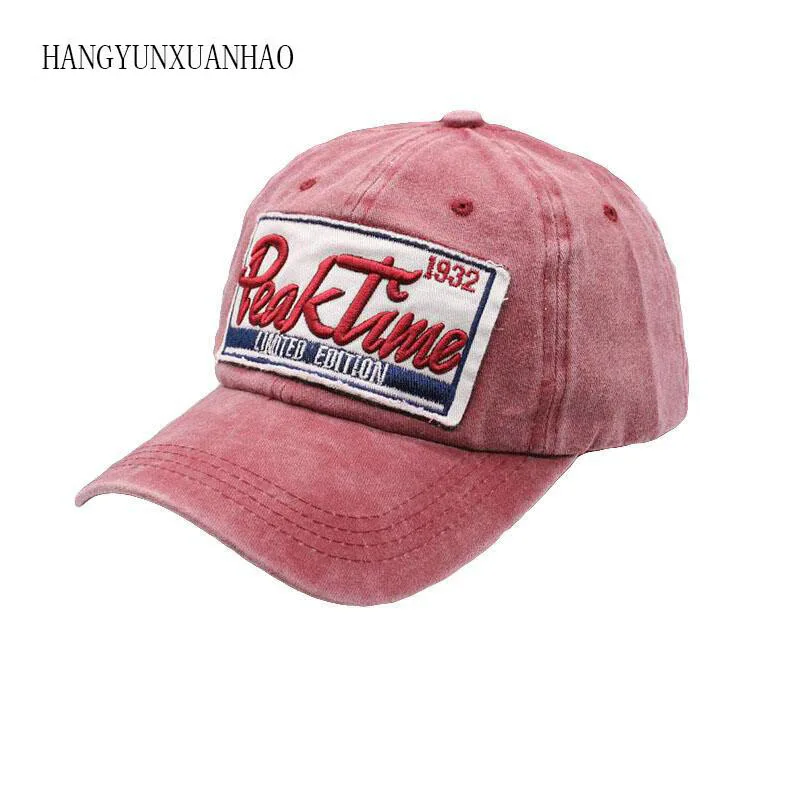 

100% Washed Cotton Men Baseball Cap Fitted Cap Snapback Hat For Women Gorras Casual Casquette Embroidery letter Retro Cap