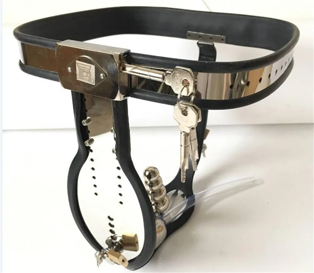 

New Male Adjustable Mirror Finished Stainless Steel Chastity Belt Device Invisible Cock Penis Cage With Anal Plug Bdsm Sex Toy