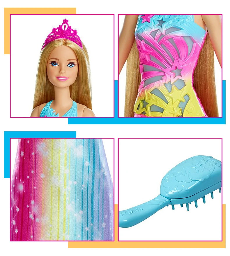 Барби бренд 2018 Dreamtopia новые куклы игрушечные лошадки Радуга принцесса с длинными волосами и красивая юбка Детские игрушки для подарок на