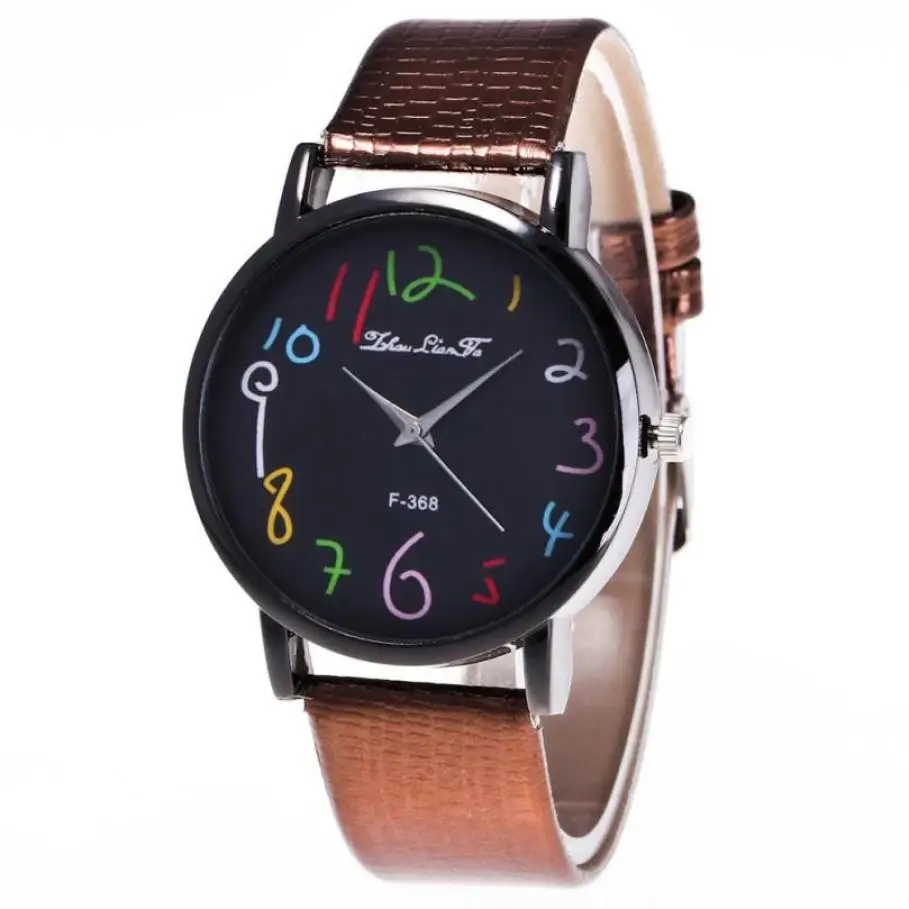 

Watch Candy Color Male And Female Strap Wrist Watch Large dial fashion simple ladies watch leather strap men and women watch