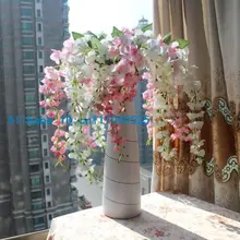 1 шт., искусственные шелковые цветы глицинии для дома, свадебные букет, вечерние украшения, 6 цветов, F107