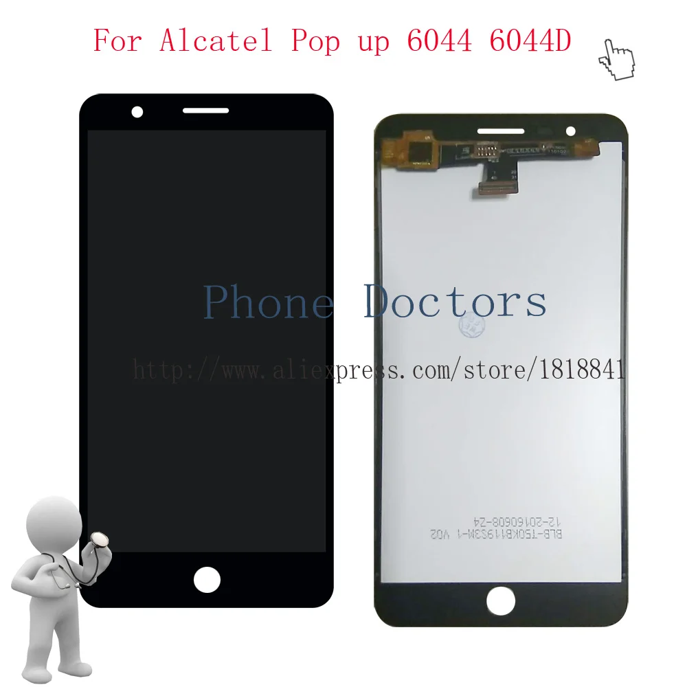 

5.0" Full LCD DIsplay+Touch Screen Digitizer Assembly For Alcatel One Touch Pop up 6044 OT6044 6044D Black