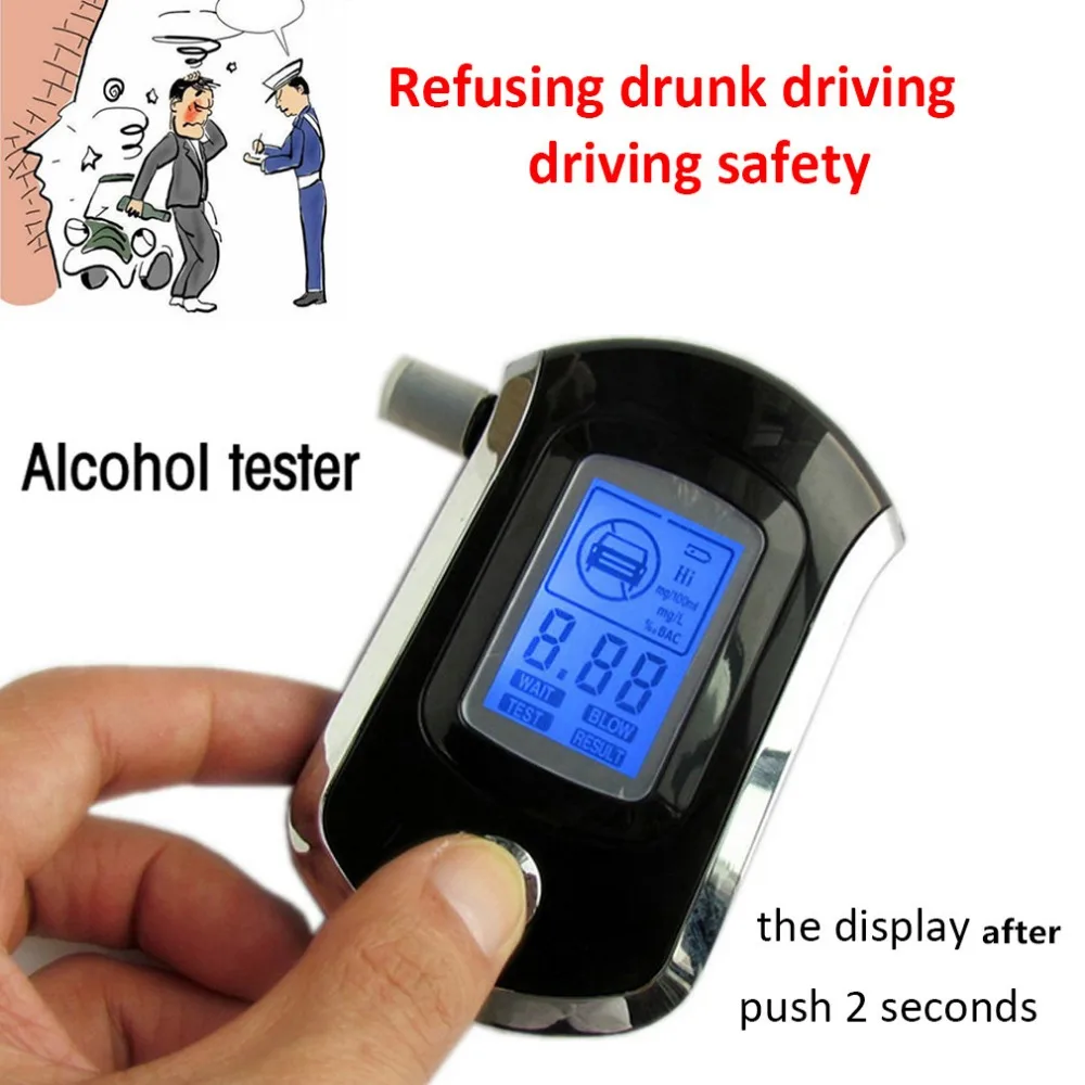 new Digital Breath Alcohol Tester Breathalyzer with LCD Dispaly with 5 Mouthpieces AT6000 Hot Selling Drop Shipping new Digital Breath Alcohol Tester Breathalyzer with LCD Dispaly with 5 Mouthpieces AT6000 Hot Selling Drop Shipping