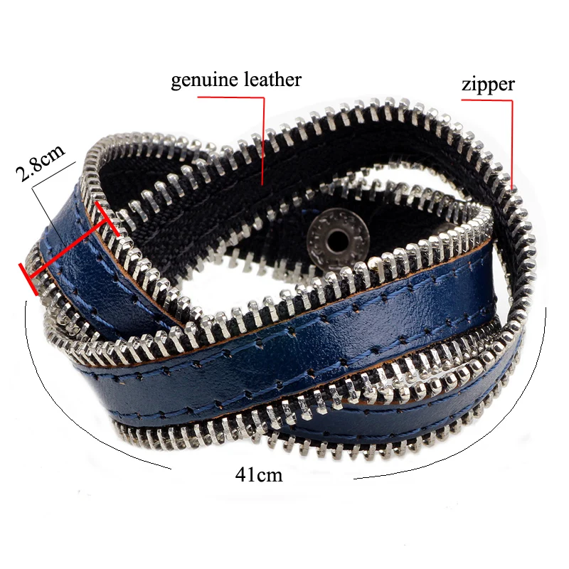 NIUYITID индивидуальный модный кожаный браслет на молнии для мужчин и женщин браслет ювелирные изделия Прямая