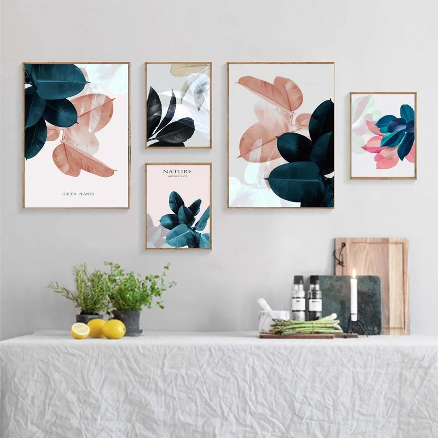 Nature Green Plants Color Leaves Nordic Landscape Poster&Print Wall Picture For Living Room Canvas Painting Art Mural Home Decor (6)