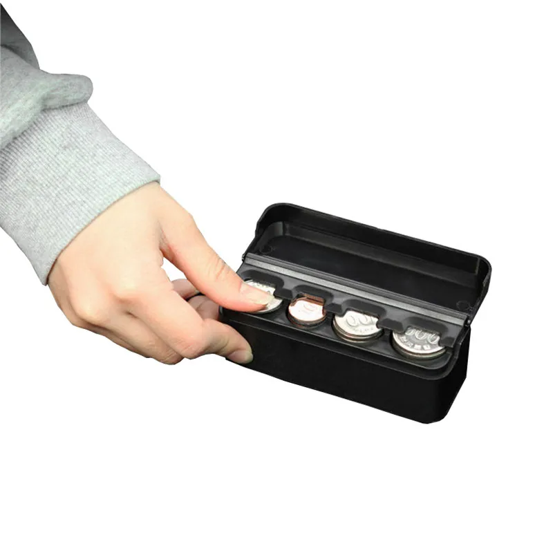 

XUNZHE 1Pcs 11.6*4*3.8cm Plastic On-board coin box Euro Coin Dispenser Storage Coins Purse Wallet Holders Storage Box