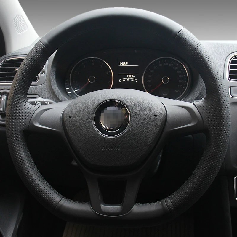 Чехол на руль из искусственной кожи для Volkswagen VW Golf 7 Mk7 New Polo 2014 2015|steering wheel cover|wheel
