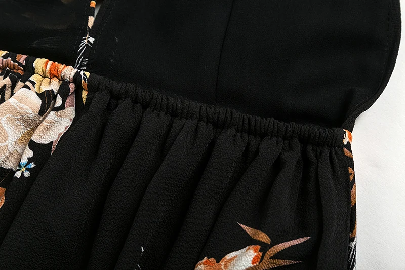 Bohemian Floral Print Boho Maxi Dress Women Chiffon Beach Summer Dress Deep V-Neck Split Backless Sexy Long Dress (16)