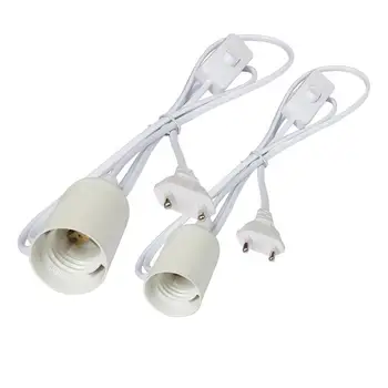 

AKDSteel E27 EU Plug Hanging Light Holder Suspension Lamp Holder 1.8M Cord & On/Off Switch Lighting Accessories (White)