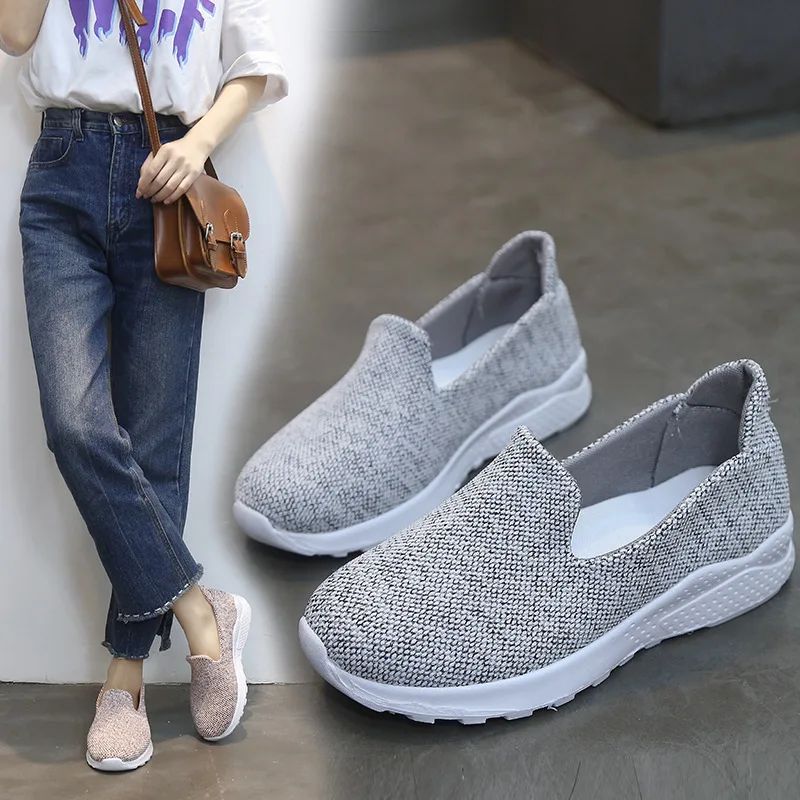 

Women Vulcanize Shoes High Quality Female Slip On Casual Shoes Spring Autumn Breathable Shoes