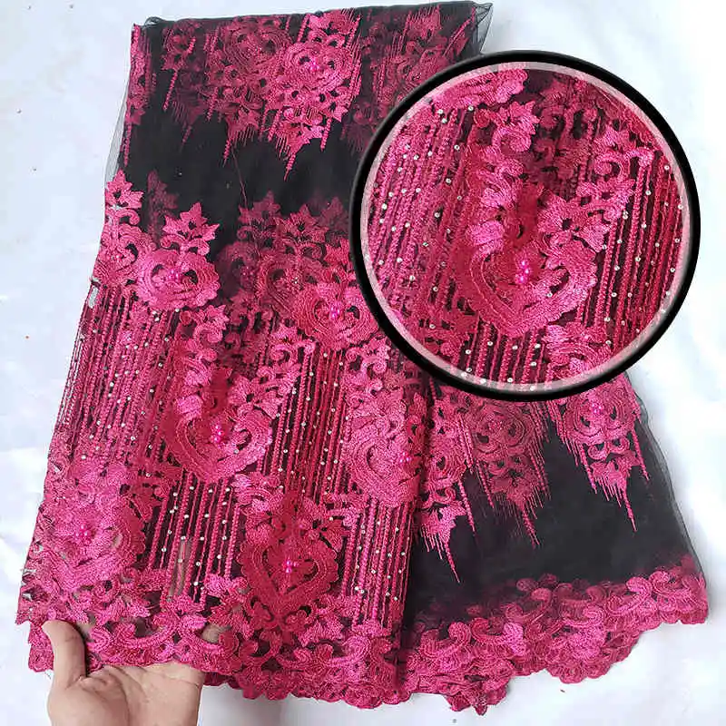 Hot sales 2018 latest African French Net lace high quality with stones ...