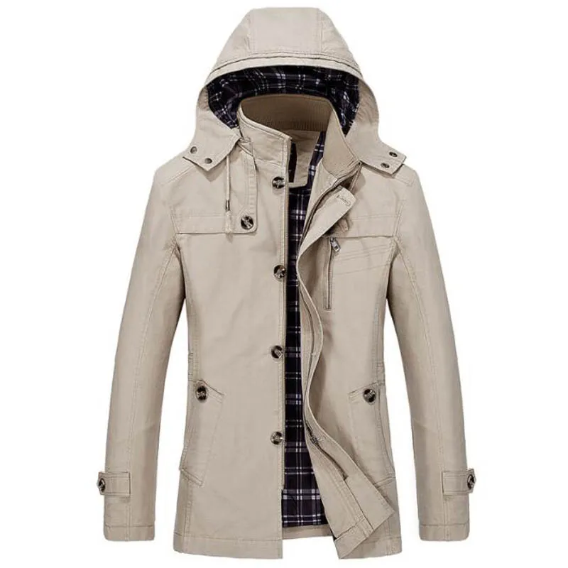 Тренч дизайнерские Демисезонный Повседневное хлопковая приталенная мужская куртка-Ветровка Длинные куртки пальто Для мужчин casaco masculino