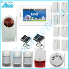 7 дюймов сенсорный экран 868 мГц умный дом безопасности пожарной сигнализации, полицейская сирена комплект IOS приложение для Android GSM сигнализация