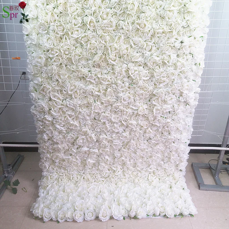 SPR roll up cloth flower wall Artificial wedding occasion backdrop