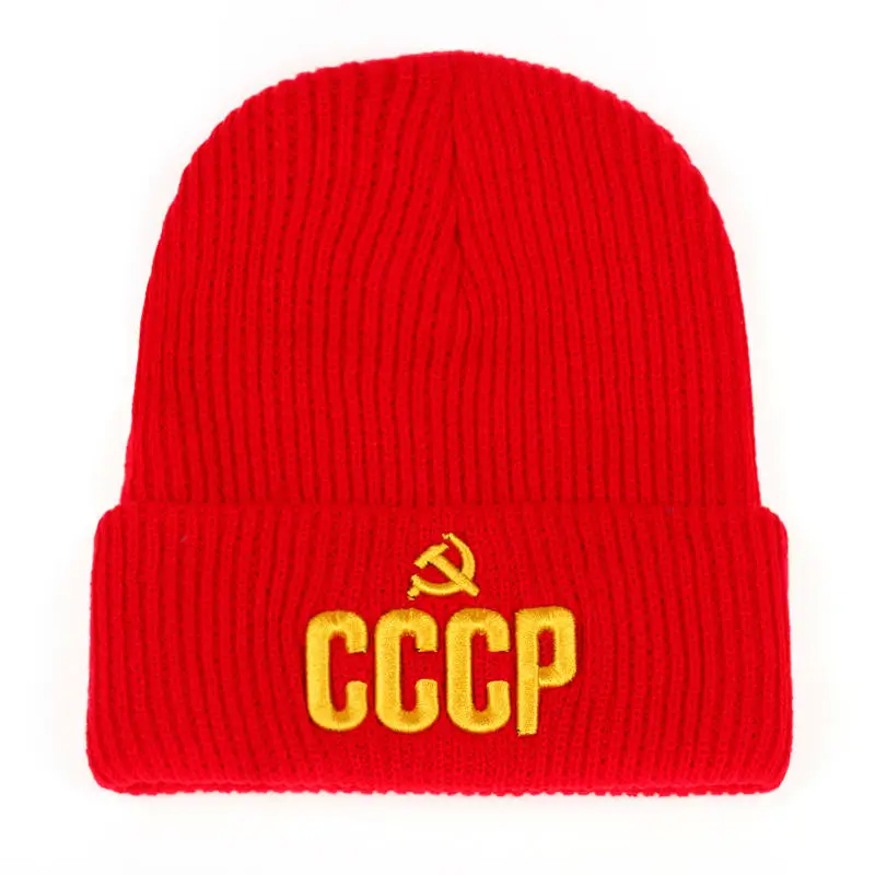 VORON, новинка, CCCP, русский стиль, зимняя теплая шапка, красная бейсболка с Золотой 3D вышивкой, мужская и женская бейсболка и шапка, бини