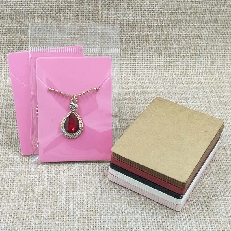 

Wholesale Free Shipping 1.96x2.75'' Necklace Display Card Pendant Card Pink Necklace Card 1lot=100cards +100pcs opp bags