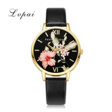 Lvpai Top Brand Quality Leather Watches Women Fashion Gold Flowers Casual Bracelet Quartz Watch 2017 Ladies Dress Sport Clock