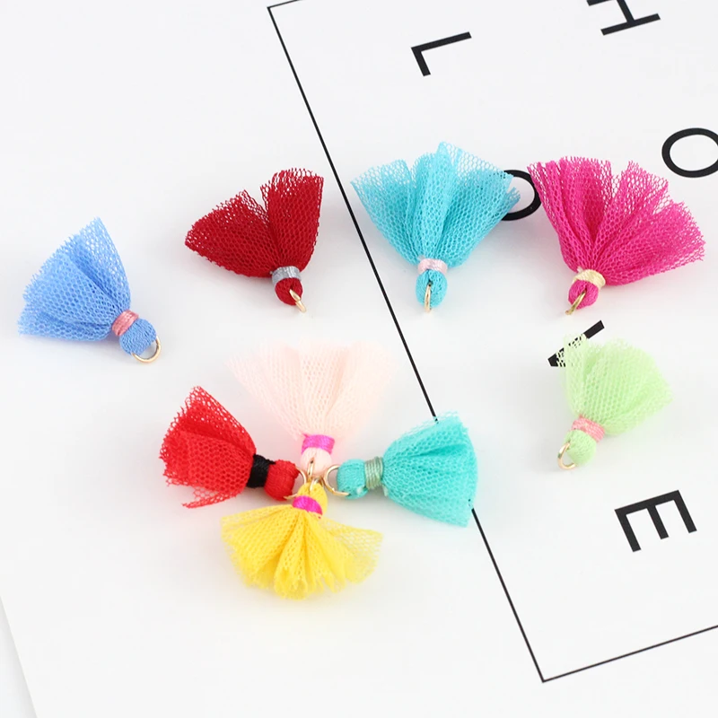 30PCS 2.5CM Polyester Tassel For Keychain Cellphone Straps Full Tassels Fringe DIY Jewelry Charms jewelry accessories