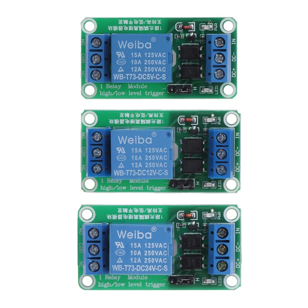 

5/12/24V 1 Channel Relay Module with Optocoupler High and Low Level Trigger