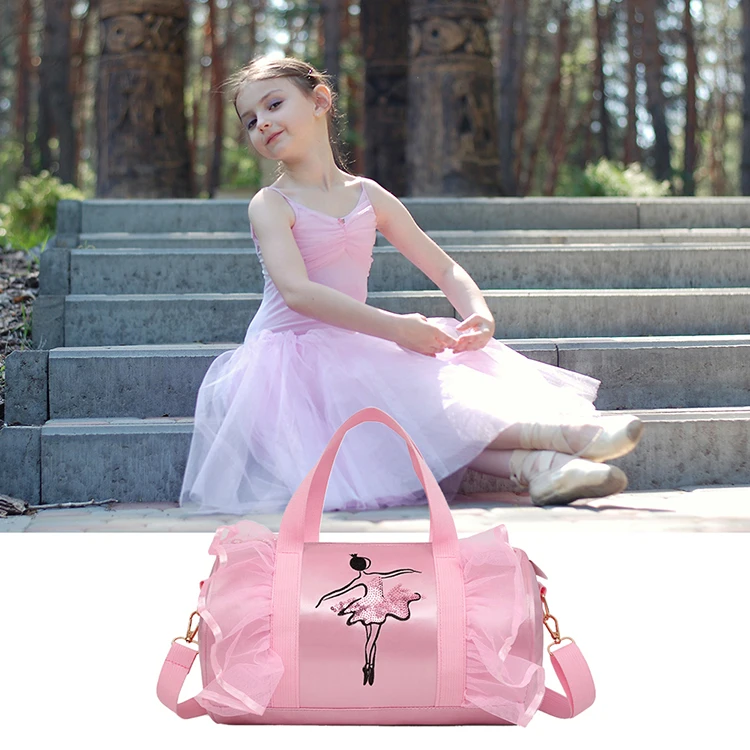 Discount Shoulder Ballet Dance Bags Pink Women Girls Ballet Sports Dance Backpacks Rucksack Embroidered Gym Bags For Child Girls