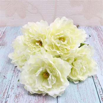 

European Fake Peony Bunch (5 heads/piece) Simulation Peonia for Wedding Home Showcase Decorative Artificial Flowers